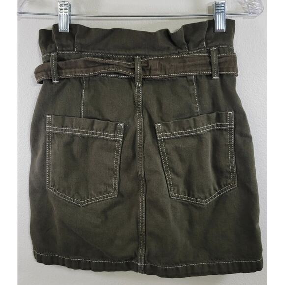 Free People Skirt Womens Size 4 Mini Army Green Splendor Boho Punk Goth Skirt - Picture 5 of 8